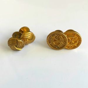 Vintage Pair of two brass colored cuff links